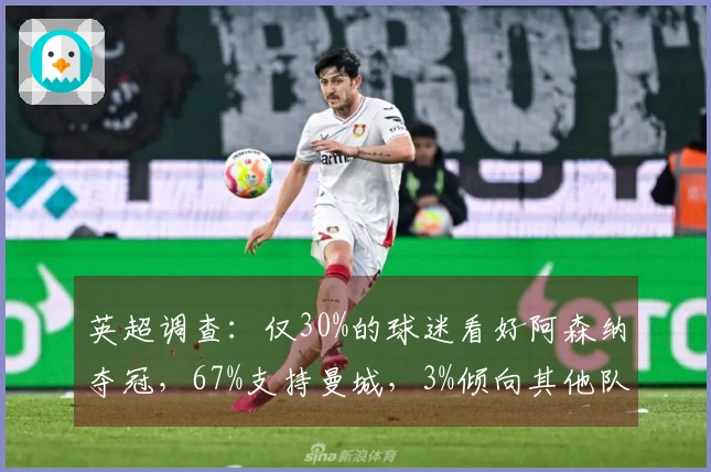 英超调查：仅30%的球迷看好阿森纳夺冠，67%支持曼城，3%倾向其他队伍